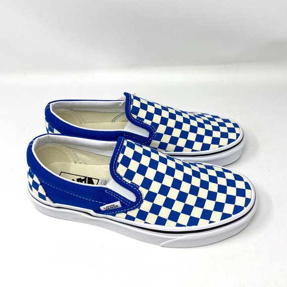 Vans Women Classic Slip-On Checkerboard Blue Canvas Low Top Sneaker VN0A5AO862C - Picture 2 of 10